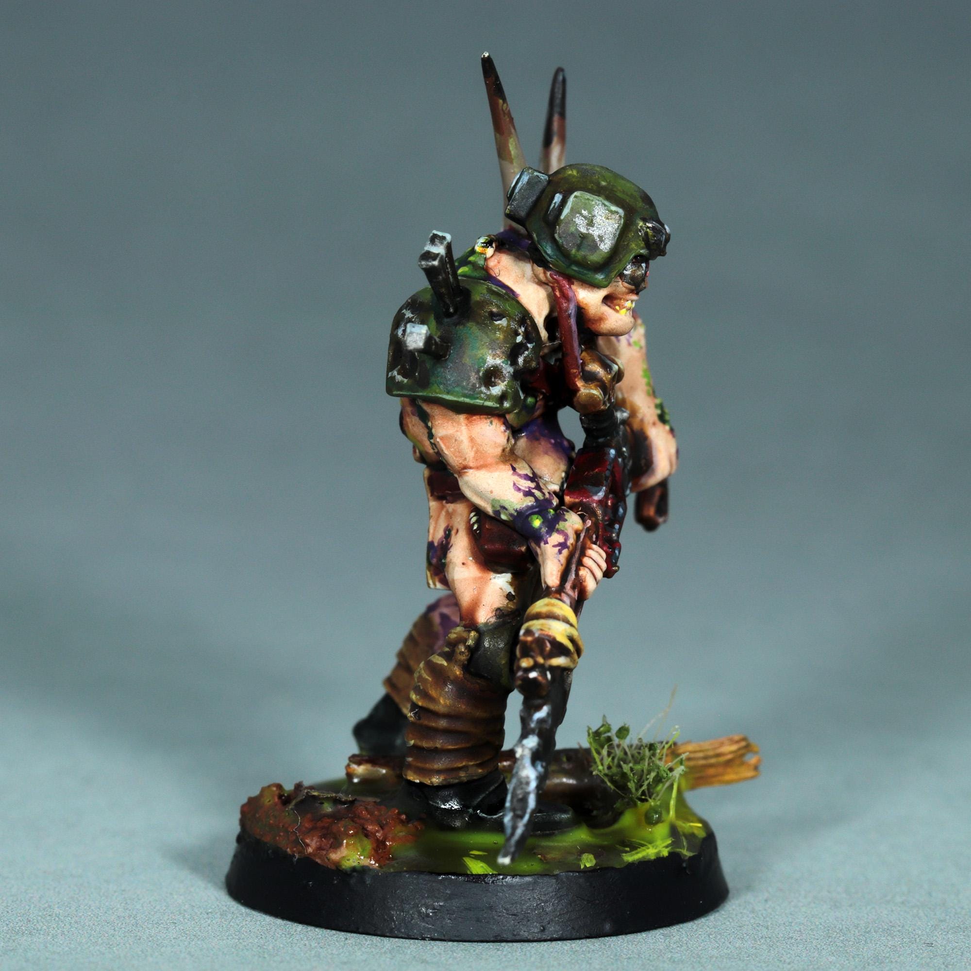 Painted Cadia Poxwalker Miniature, Painted Nurgle Poxwalker Astra