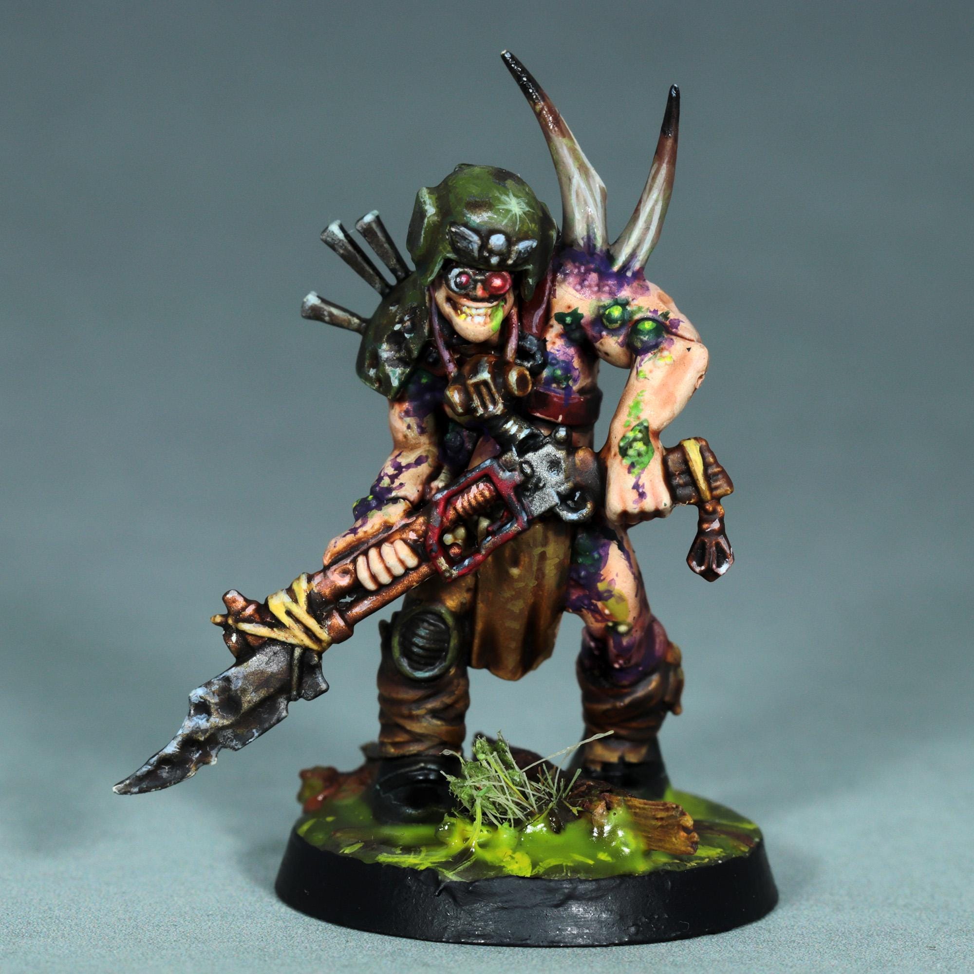 Painted Cadia Poxwalker Miniature, Painted Nurgle Poxwalker Astra