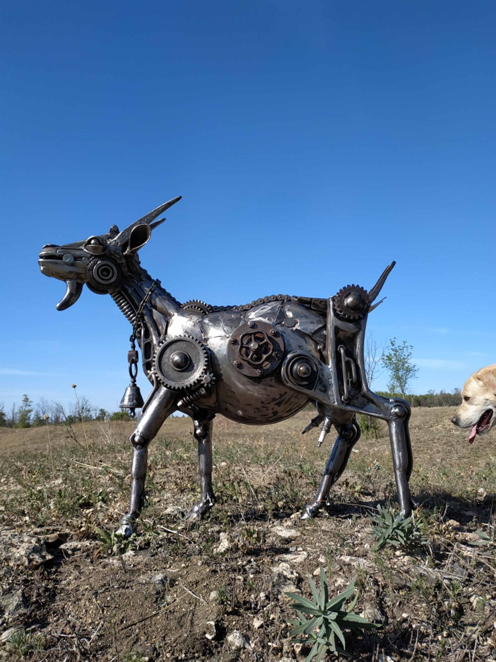 GOAT METAL SCULPTURE Recycled art Home decor Scrap For him Art Etsy
