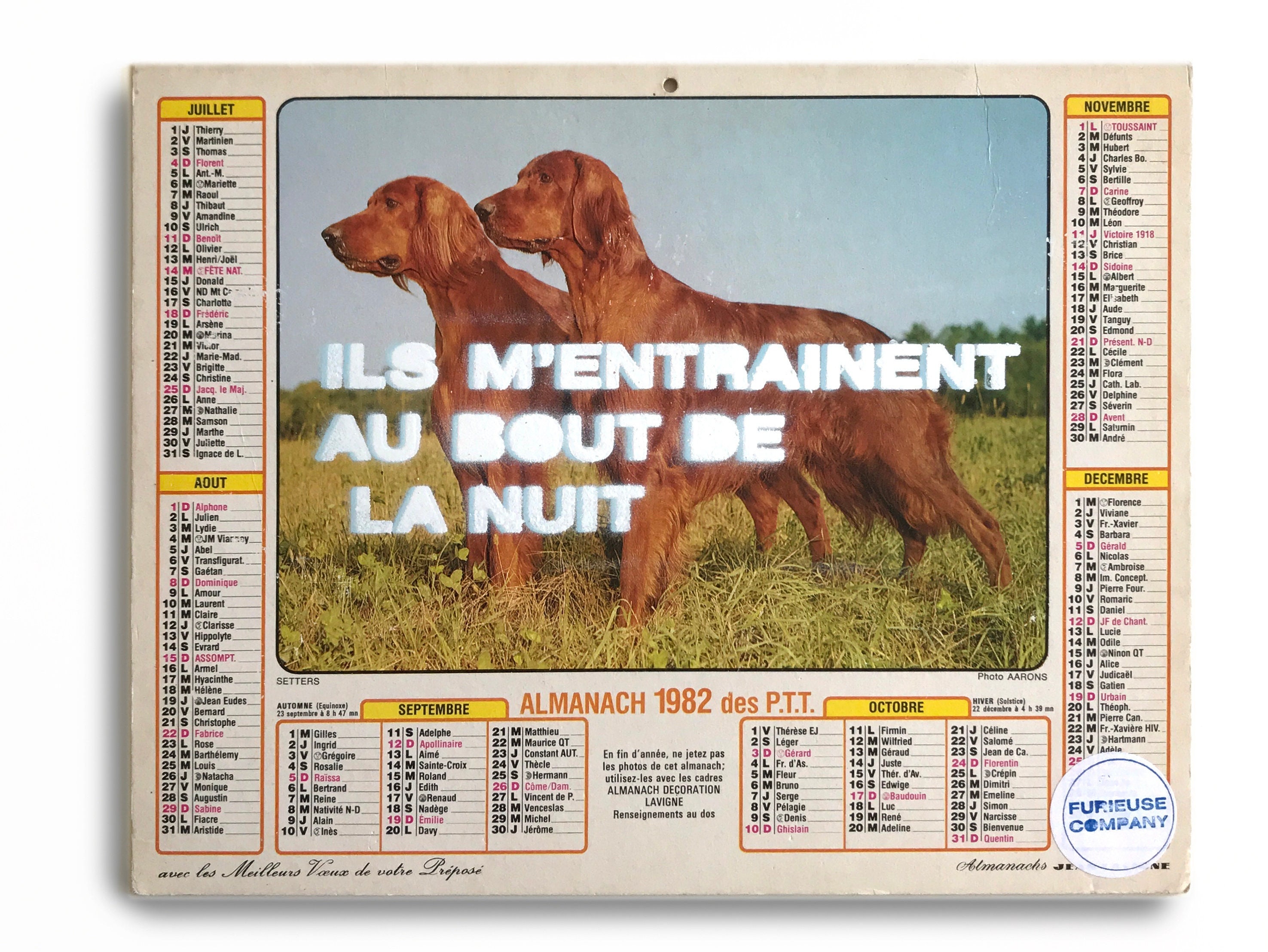 Calendrier 1982 Ils M'entrainent...