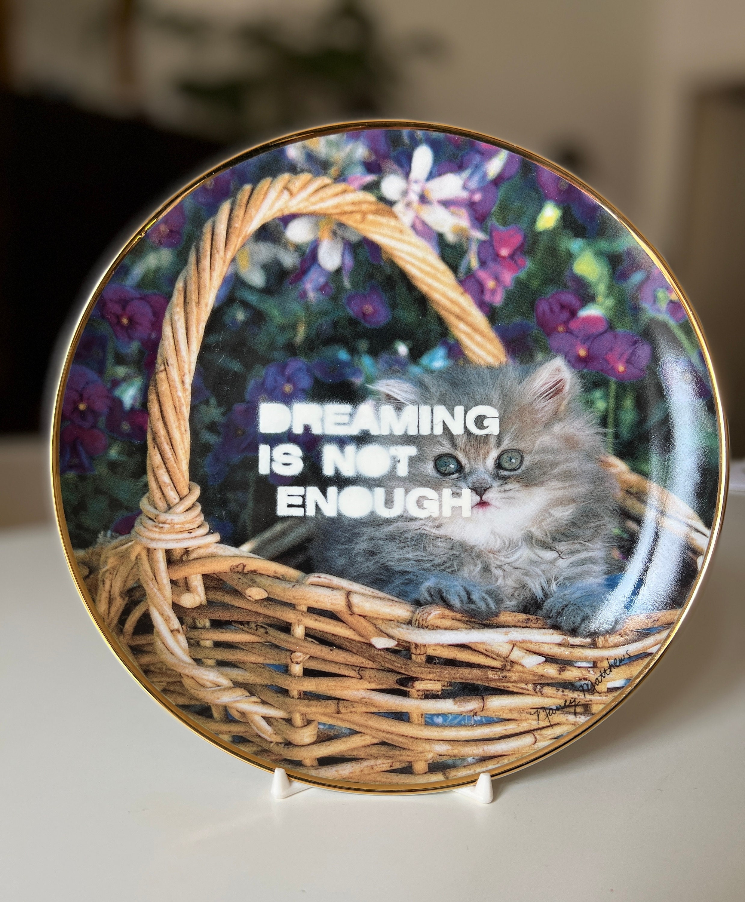 Assiette de Collection Chaton Dreaming Is Not...
