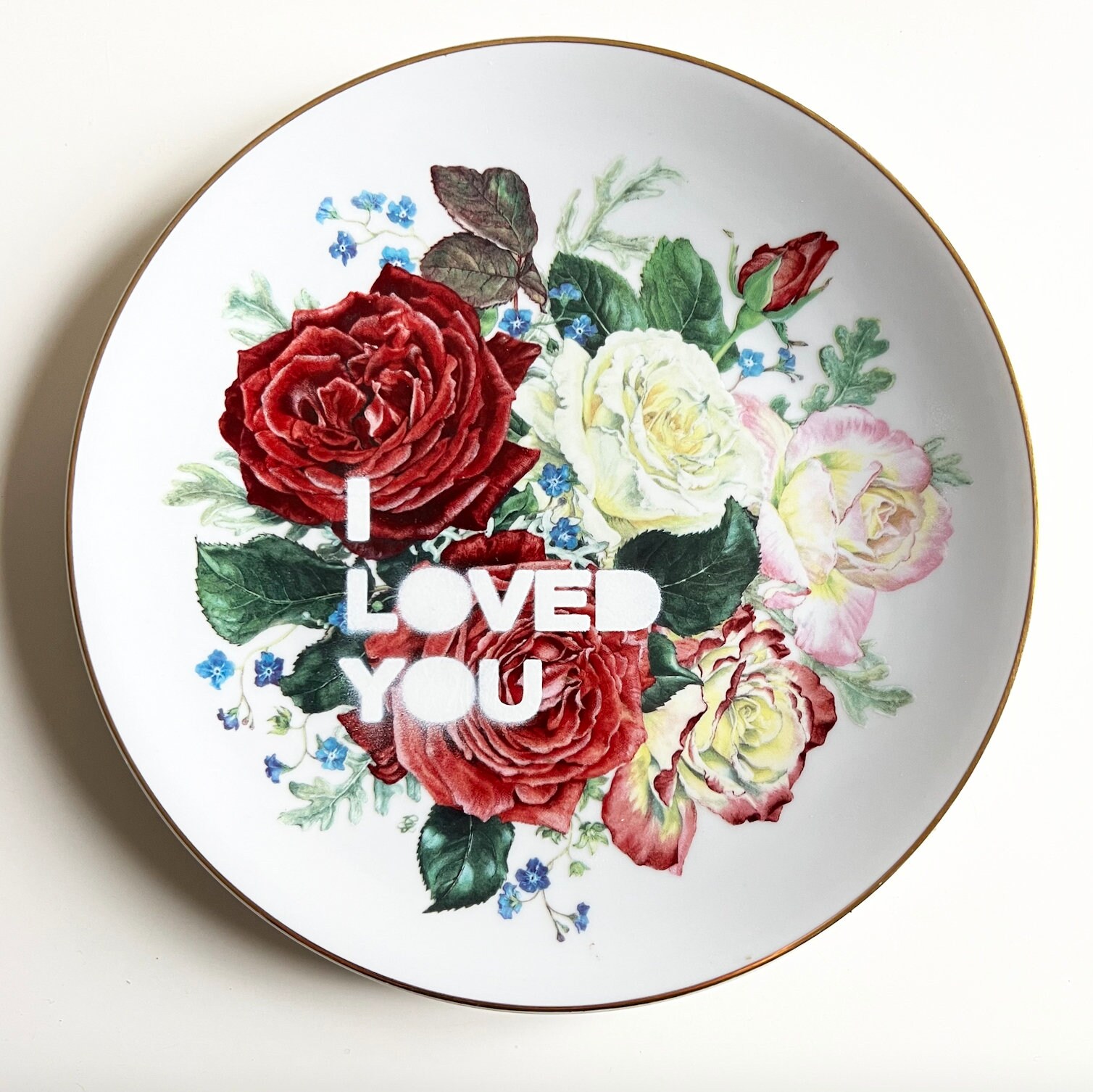 Assiette de Collection avec Le Pochoir I Loved You
