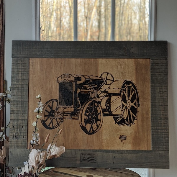Tractor Wood Burning Etsy