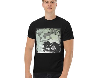 Parcourez le monde à moto ! T-shirt classique pour hommes