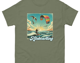 T-shirt classique pour hommes de style rétro kitesurf