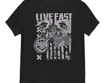 Live FAST, MOTORCYCLE - -T-shirt classique pour hommes