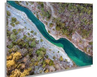 Frio River Texas Aerial Print, Hill Country Wall Art