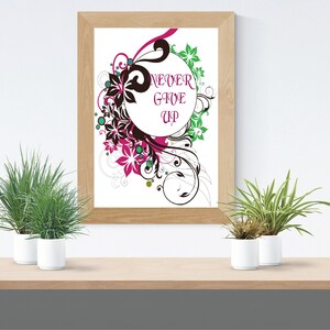 Never Give Up Wall Art