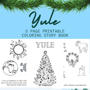 Yule Printable Coloring Story Book - Etsy
