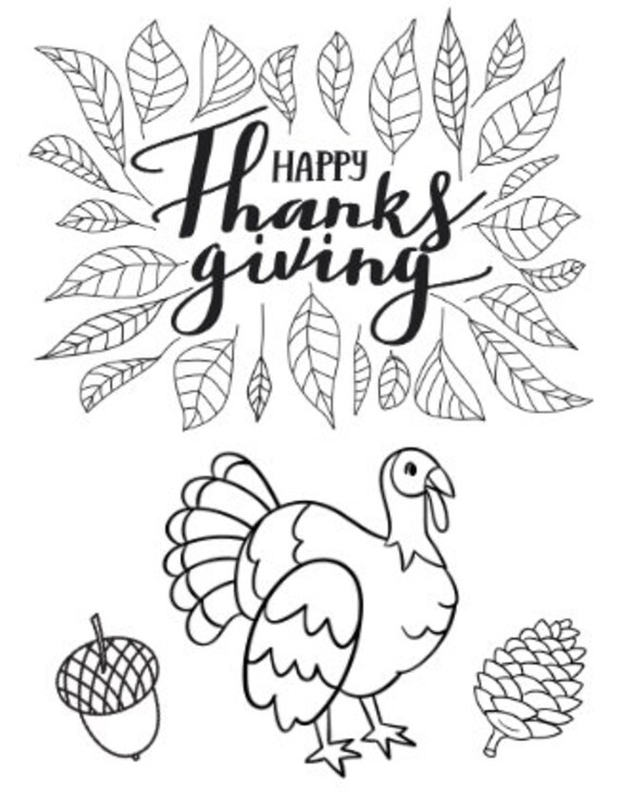 Happy Thanksgiving Coloring Book For Kids Ages 8-12: Thanksgiving Coloring  Pages With Gratitude Drawing Prompts For Children!.Vol-1 (Paperback)