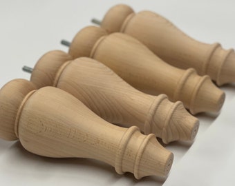New Tall 225mm Solid Beech Wood / Wooden Feet / Legs. Suitable for D.I.Y / Furniture / Sofa / Chair / Footstool