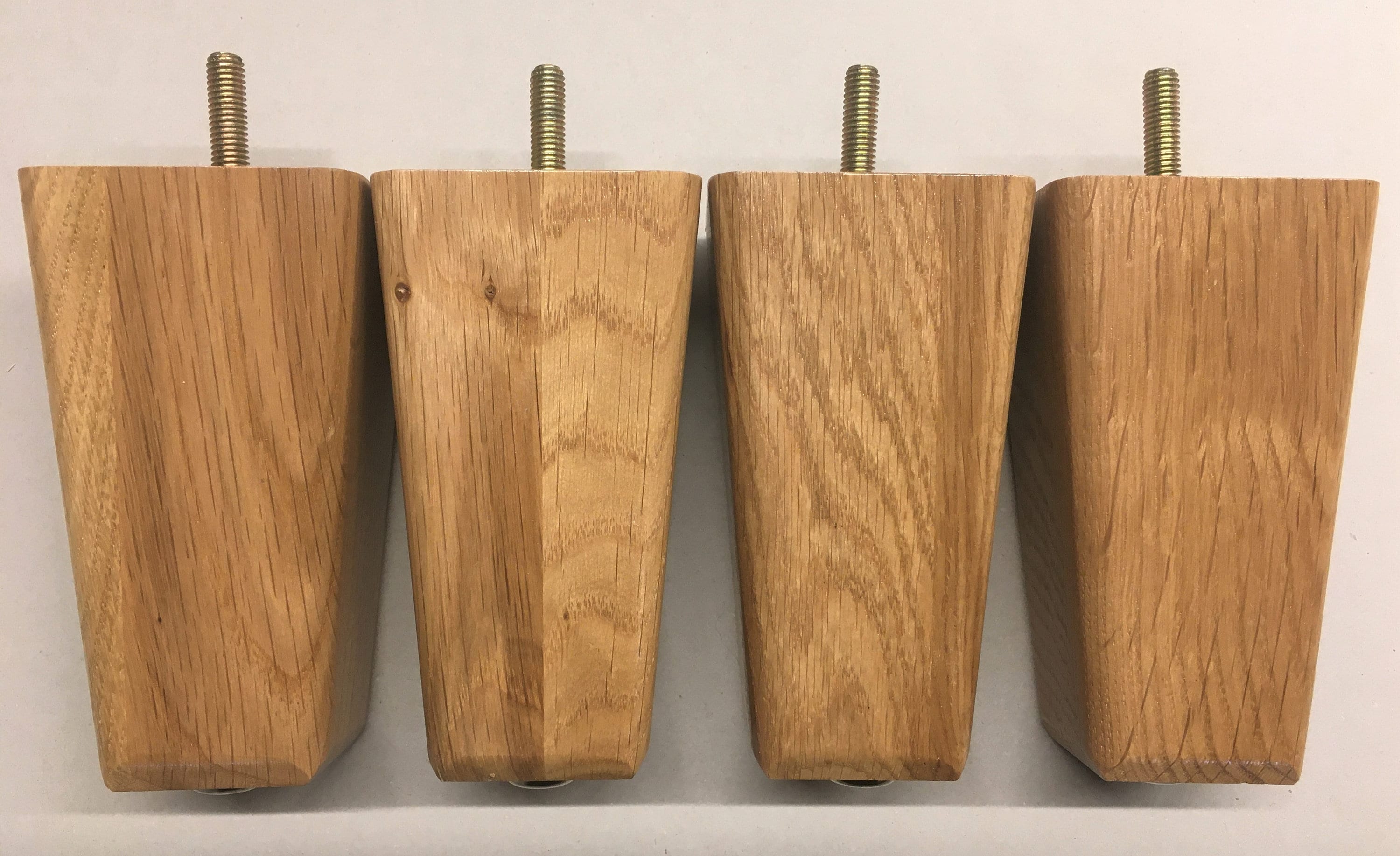 Set of 4 X Solid Varnished or Raw Oak Furniture Legs / Feet. Etsy UK