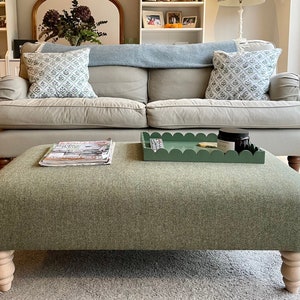 New handmade footstool in any Abraham Moon 100% wool fabric. Choose fabric, size & legs Can be made in any Moon fabric image 8
