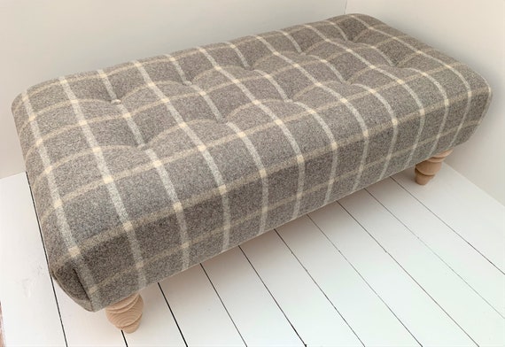 New Buttons and Wool Footstool Range in Reflection Hessian 100