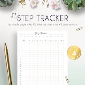Printable STEP TRACKER | for your planner or bullet journals | by PapeterieStudio