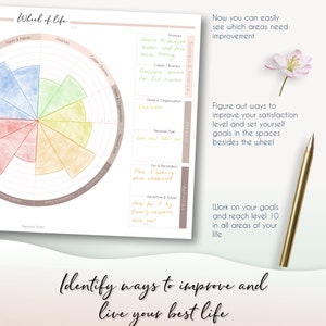 Goal Setting Exercise With WHEEL of LIFE Printable Level 10 Life on 1 ...