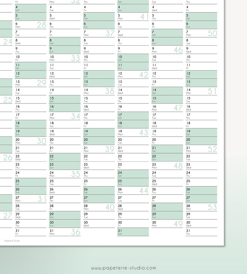 2020-yearly-wall-calendar-printable-wall-planner-2020-mint-etsy
