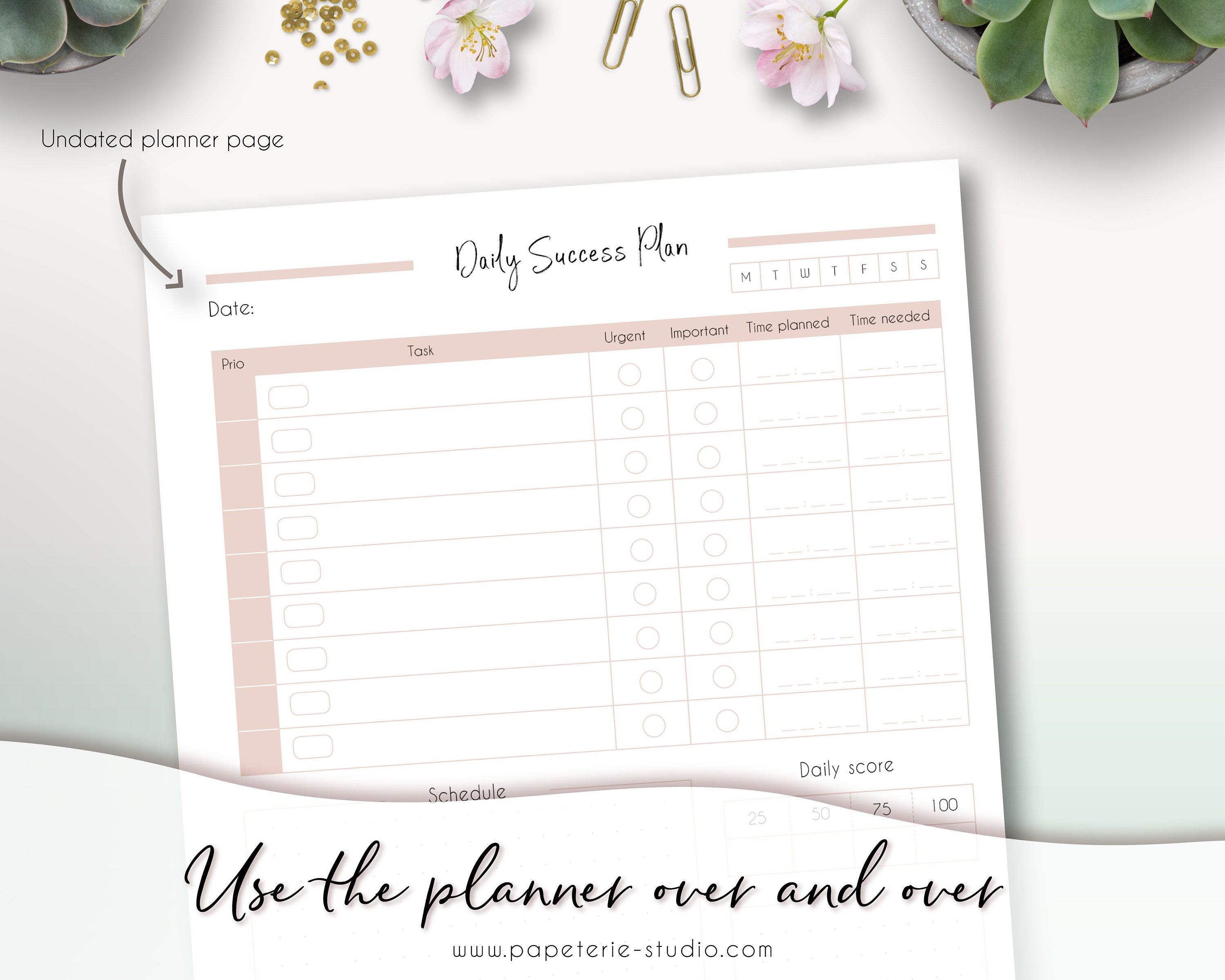 DAILY PLANNER Printable Printable Day Planner Planner Page for Daily ...