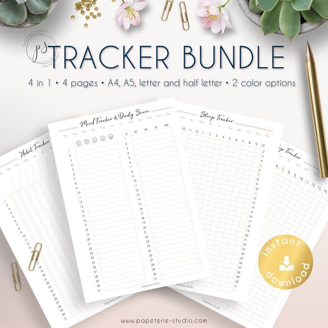 Monthly Habit Tracker PDF, Sizes A5 A4 US Letter, Printable Habit ...