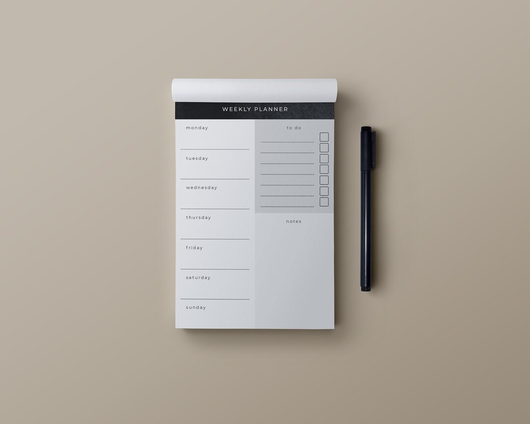Planner Includes Weekly Planner or Daily Planner - Includes Checklist and Notes - Tear ...