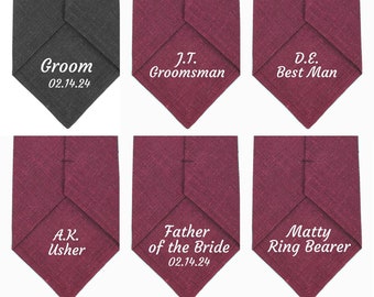 Kundenspezifische Krawatte mit Wörtern - personifizierte Nachrichten-Krawatten für Bräutigam, Trauzeugen, Platzanweiser, Ringträgervorschlag
