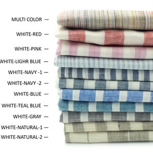 Striped linen fabric