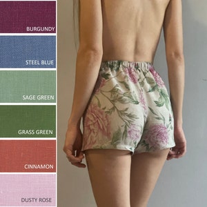 Linen Underwear for Women Set - Boyshorts Boxer Shorts for Women, Briefs for Women, Pajama Shorts Gift for Her