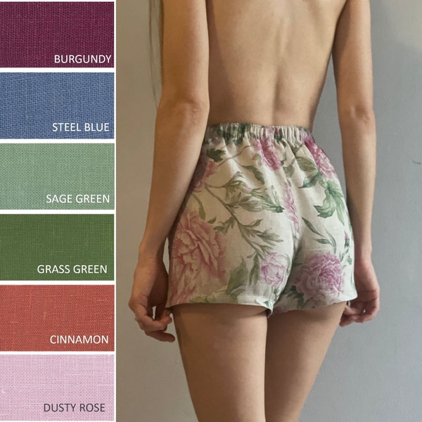 Linen Underwear for Women Set - Boyshorts Boxer Shorts for Women, Briefs for Women, Pajama Shorts Gift for Her