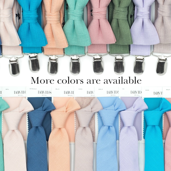 David's Bridal Ties - Davids Bridal Bow Tie - Cinnamon Bow Tie Dusty Sage Suspenders Ballet Pocket Square