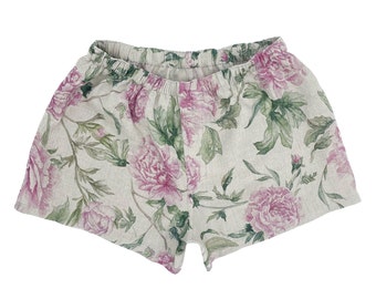 Floral Linen Boxers Briefs Set