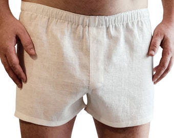 Linen Boxer Underwear for Men White Shorts 3/5/7 Pack Men's Boxers Set