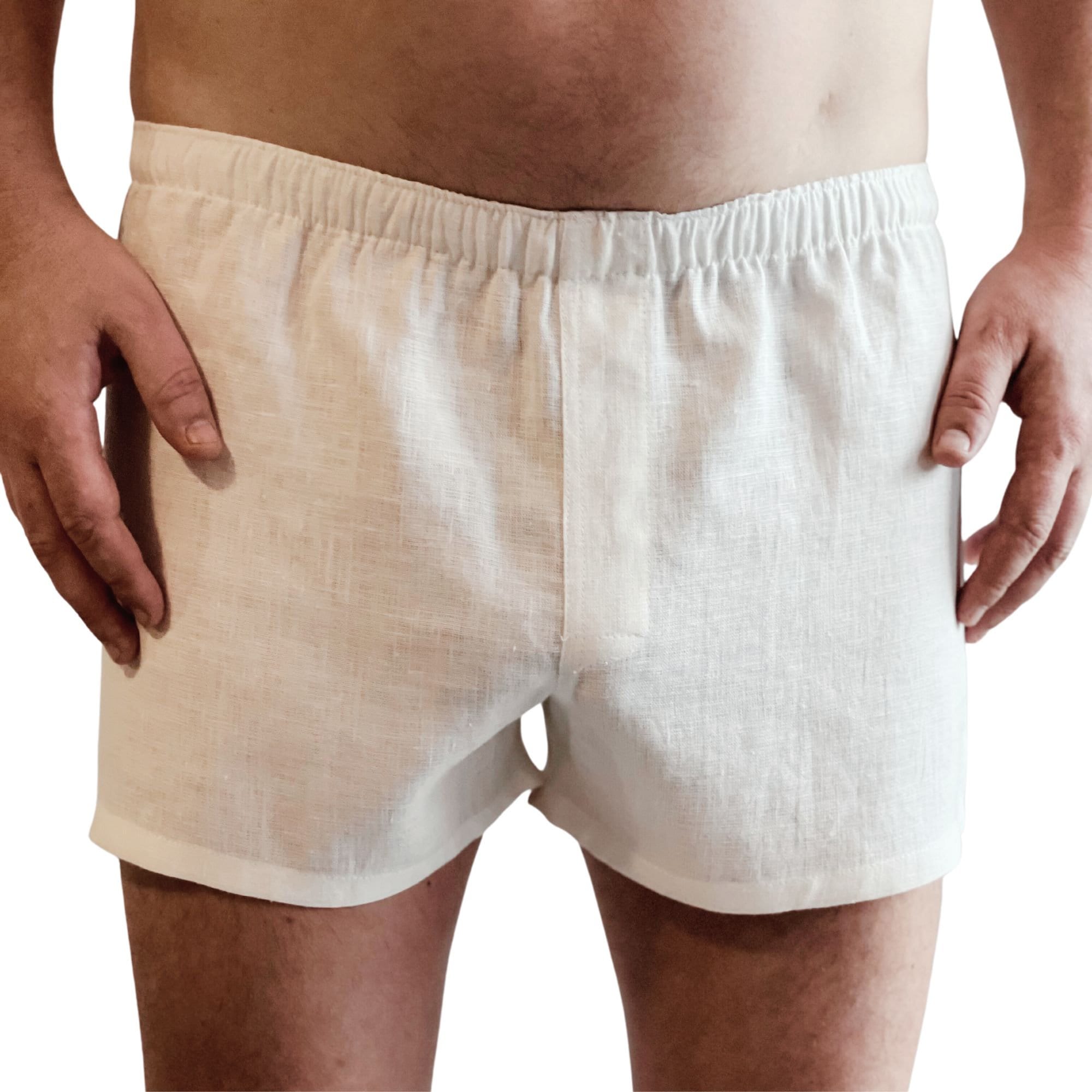 Mens Linen Underwear, Natural Shorts, Linen Boxers Briefs, Organic