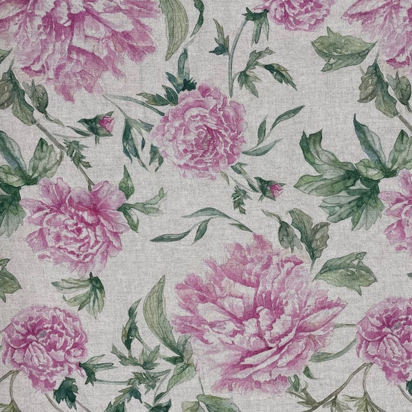 Floral Linen Fabric - Etsy