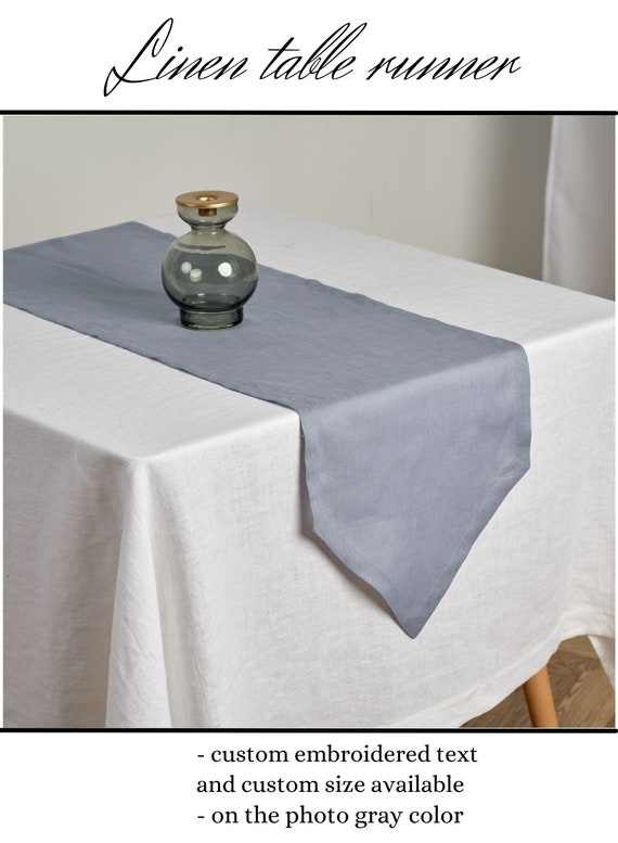 Camino de mesa rústico para mesa redonda Camino de mesa gris de comedor de  lino tamaño personalizado Caminos de mesa de tela -  España