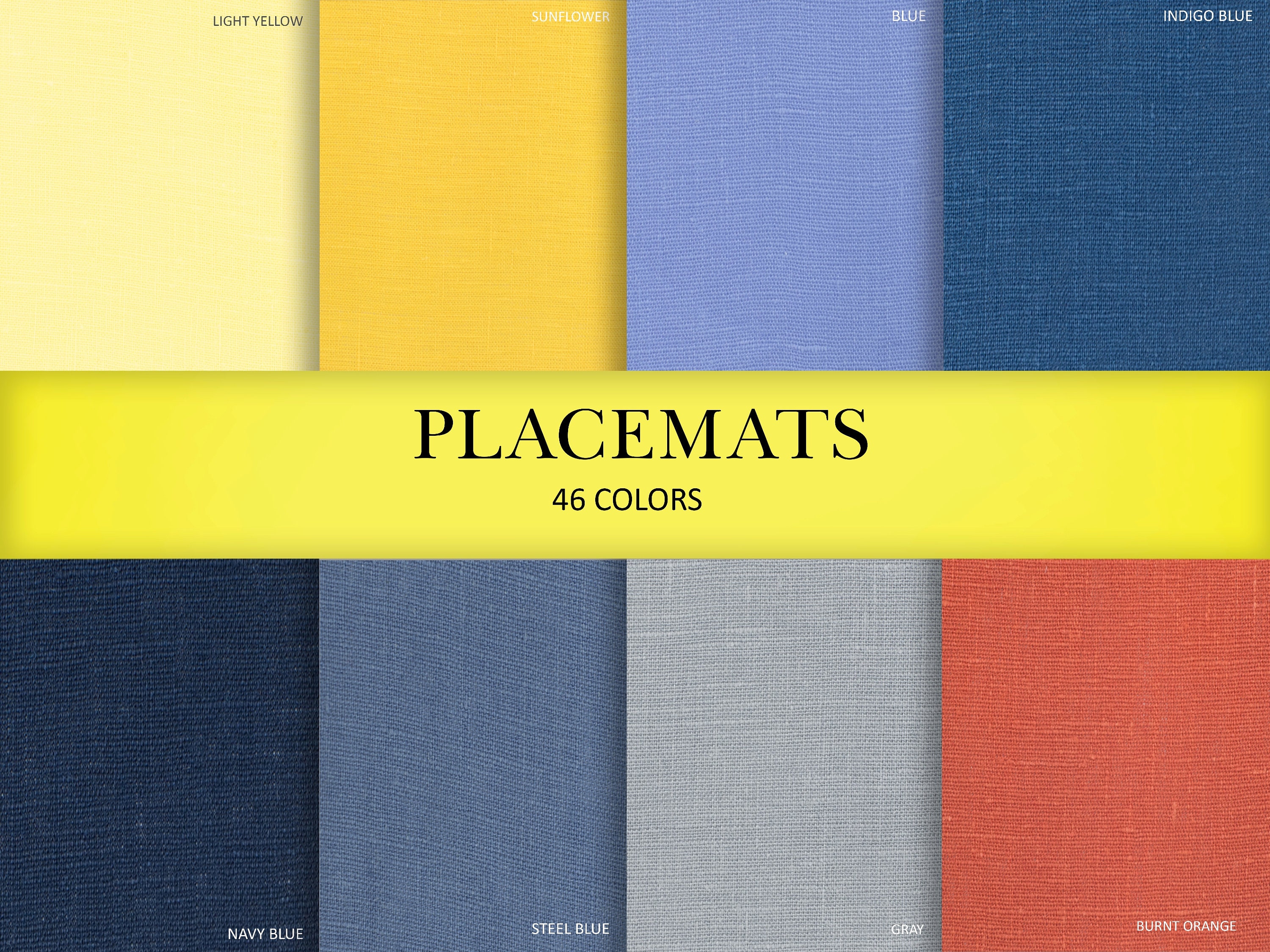 Cloth Placemats Organic Linen Fabric Placemat Set of 2 4 Etsy