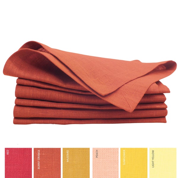 Burnt Orange Napkins for Fall Table Decor, Stylish Cloth Napkins for Thanksgiving