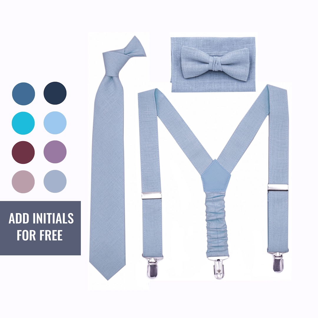 dusty blue tie david's bridal