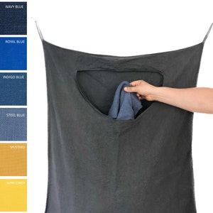 Hanging Laundry Bag Custom, Over Door Hanging Laundry Bag Personalized, Laundry Bags Linen for College Student