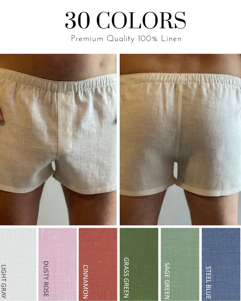 Linen Underwear for Men Organic Mens Boxer Briefs Flax Basic Etsy