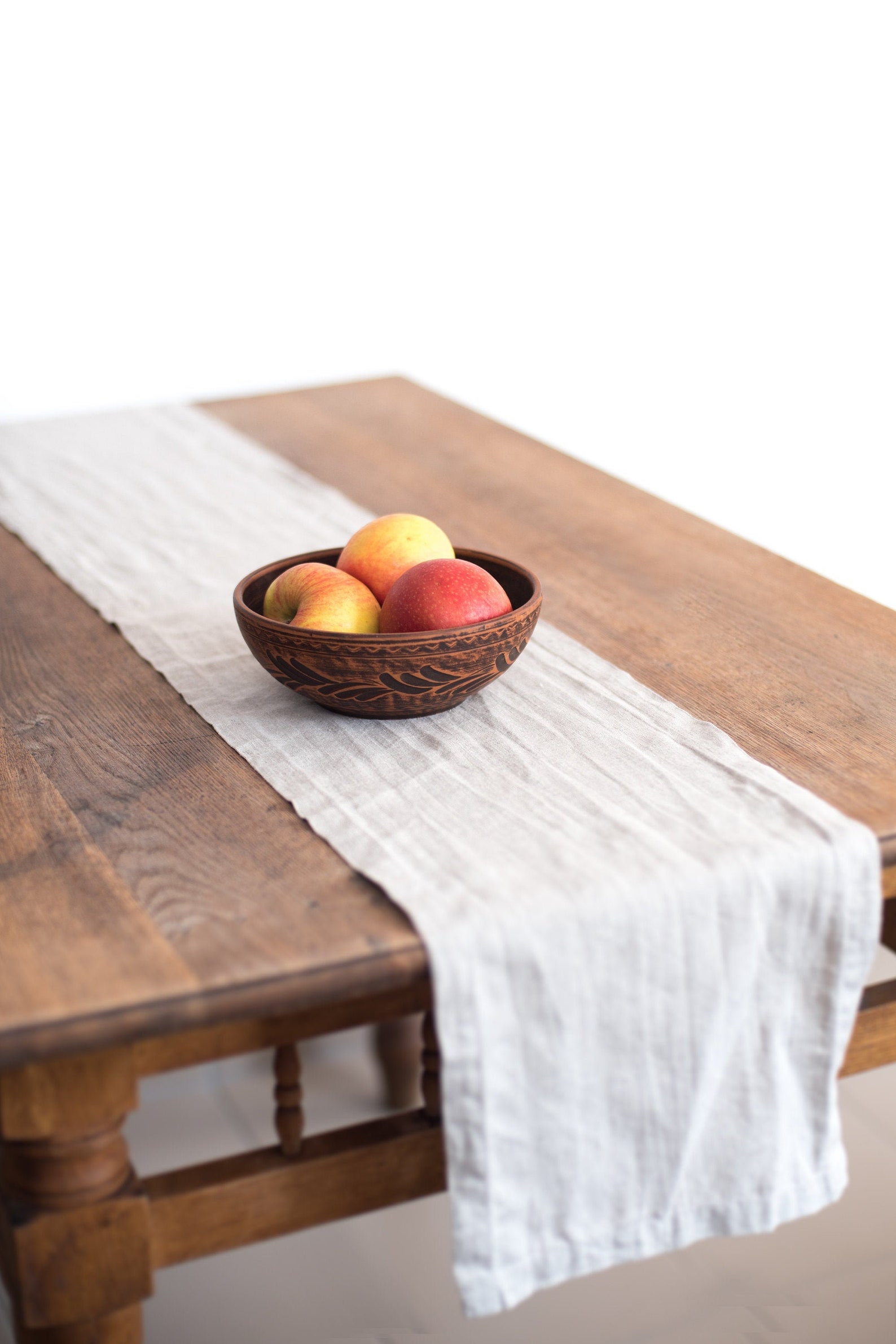 Steel Blue Table Runner Natural Linens Beige Linen White Table Etsy