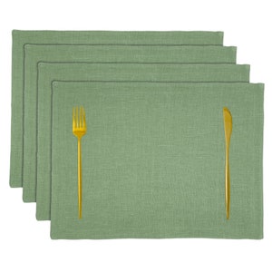 Linen Placemats - Table Linens - Boho Farmhouse Placemat Set - Double Layer Place Mats - Gift for Mom