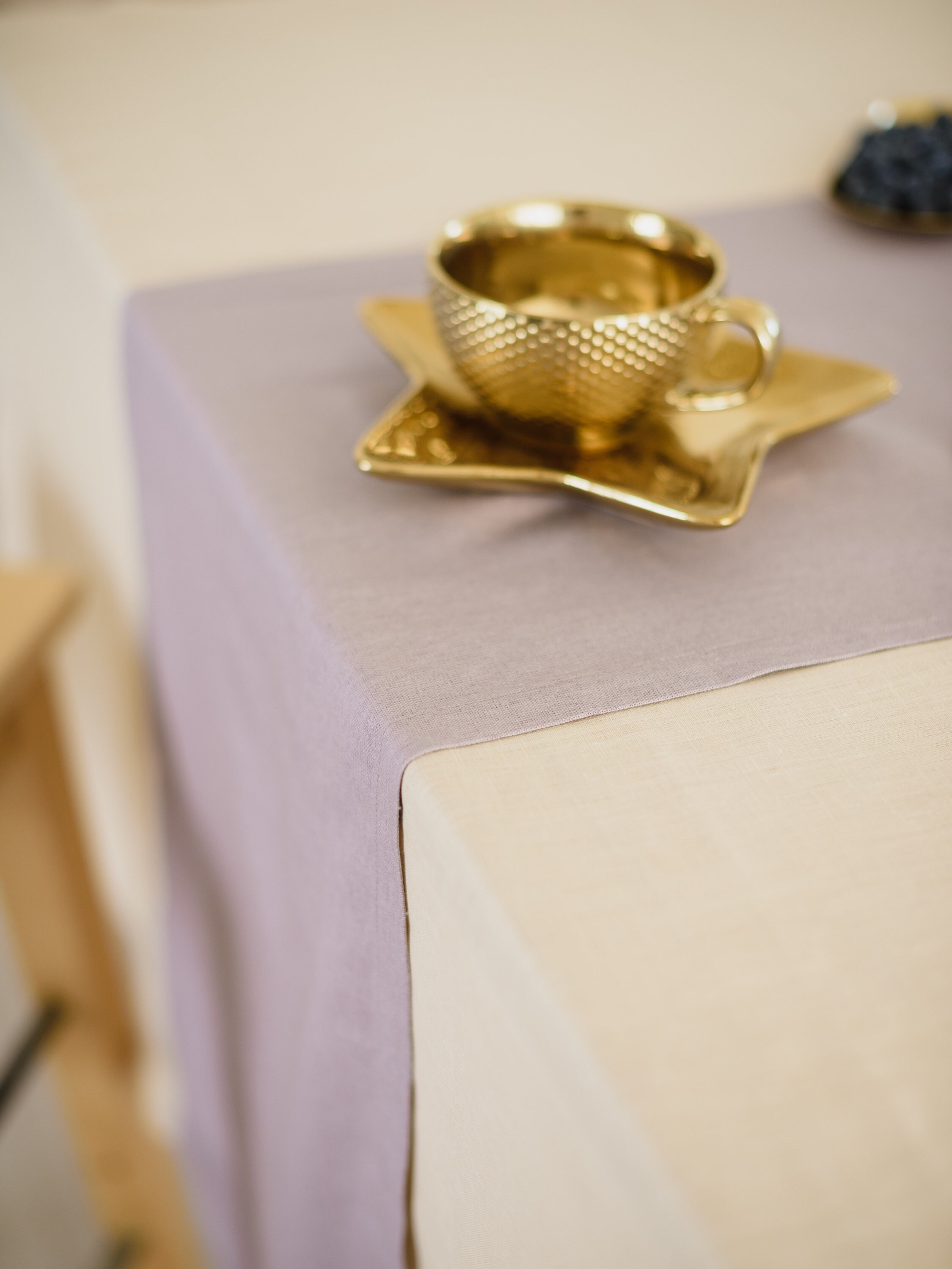 Steel Blue Table Runner Natural Linens Beige Linen White Table Etsy