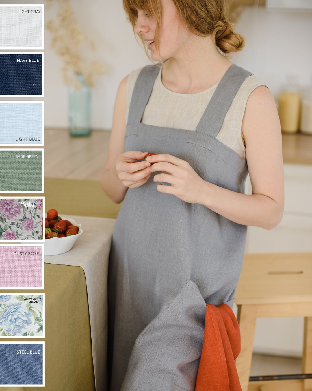 Japanese Apron BBQ Apron Masterchef Apron Set Smock Blue Aprons Mothers