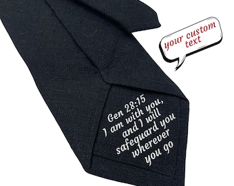 Custom Wedding Mens Ties with Secret Messages, Father of the Bride Gift in Law, Personalized Necktie for Best Men from the Groom