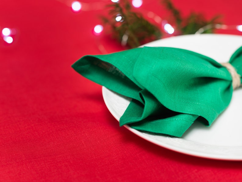 Christmas cloth napkins green napkin dining napkins set Etsy
