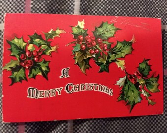 Vintage 1908 Merry Christmas Postcard No. 1169