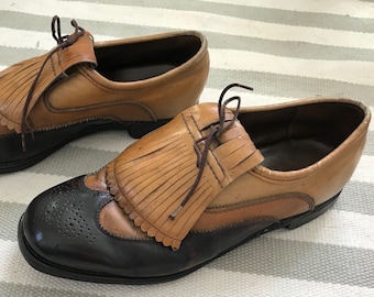 Men's vintage golf shoes restored and made into oxfords 10M