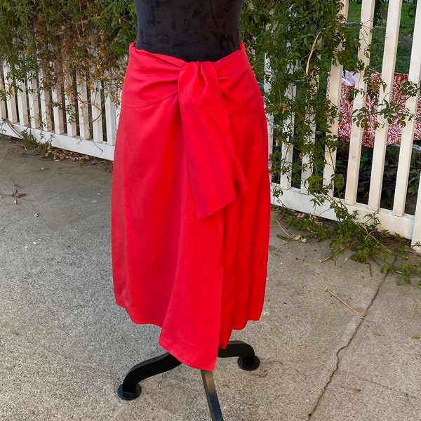 Vintage Bright Red Halston Skirt