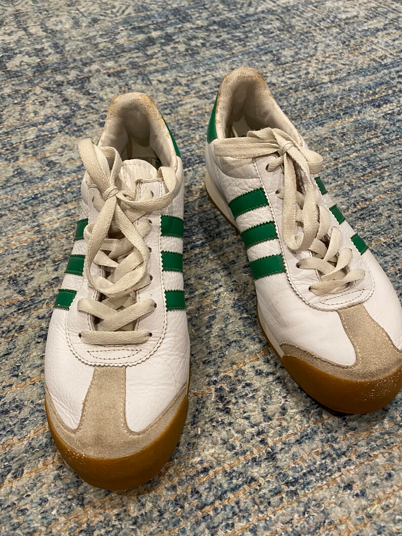 Vintage Adidas Samoa Green White with Rubber Toes | Etsy