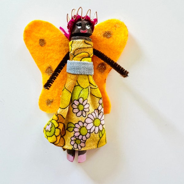 Handmade Fairy Queen Clothespin Doll